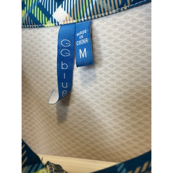 GG Blue M Medium Wicking White 3/4 Sleeve Polo OCEAN FOREST Golf Club SEA ISLAND - Picture 3 of 4